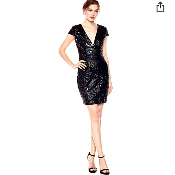 NWT Dress the Population Bree Sequinned  Mini Dress Black Size XS - Picture 13 of 13